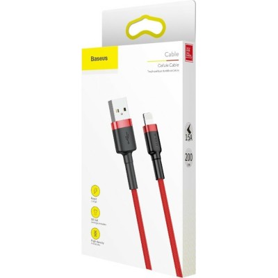 Baseus Braided Cable Lighting - USB-A male Red 2m (CATKLF-C09)